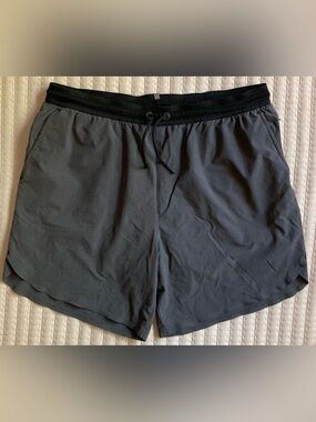 Greyson Athletic Lined Shorts Men’s XL 6.5” Gray Black Camo Gym Yoga Running